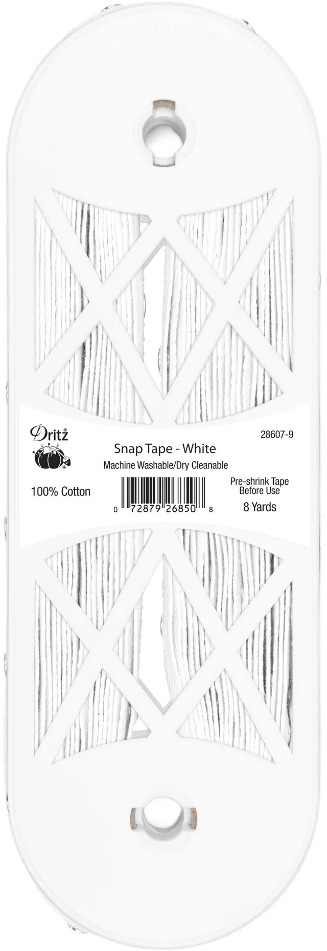 Dritz ruban boutons-pression métal blanc 7,3 m