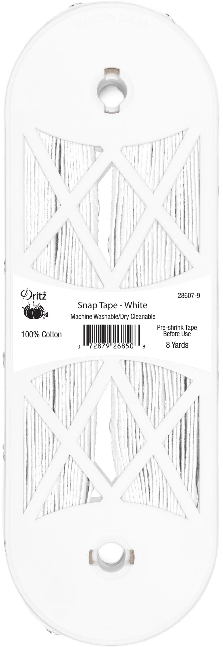 Dritz Fasteners ruban pression métal blanc 8 yd coton