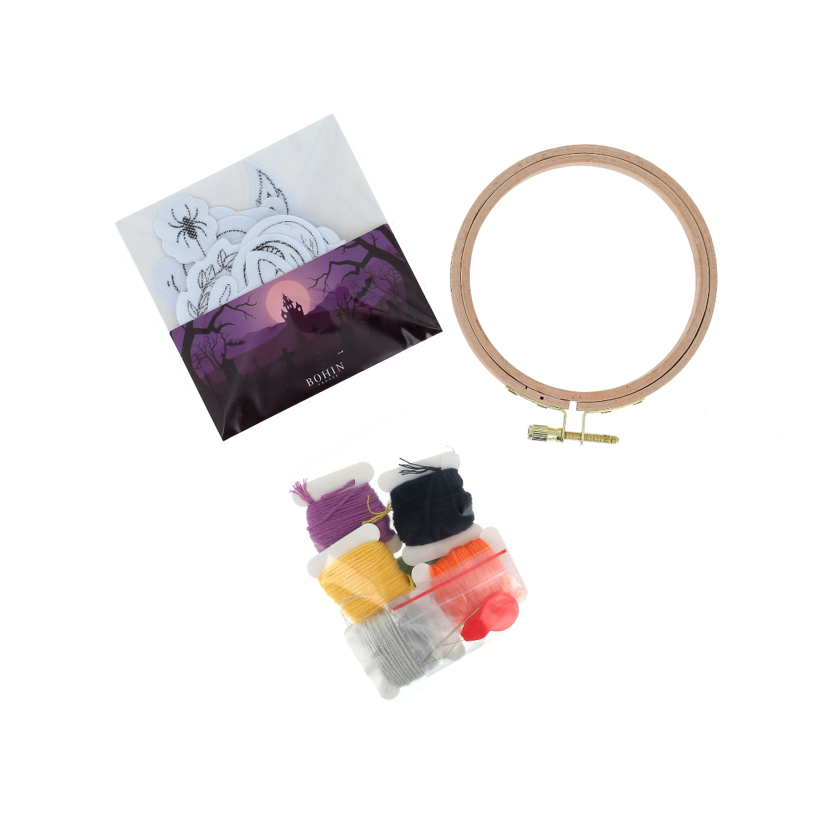 Bohin Halloween kit broderie 20 motifs hydrosoluble