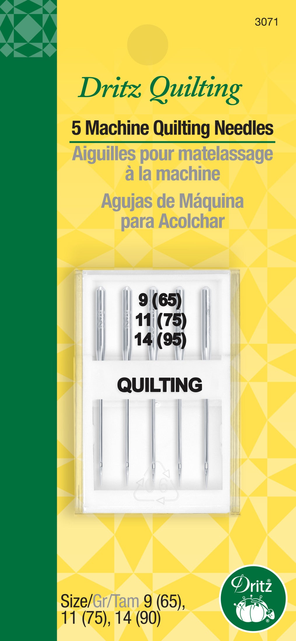 Dritz Aiguilles Machine Quilting 9/11/14 5 Pièces