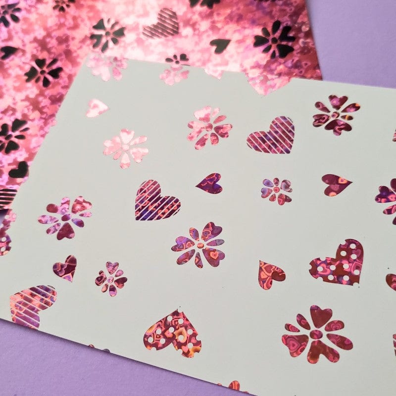 HeatnBond Deco Foil feuilles transfert Candy Hearts 12 pcs