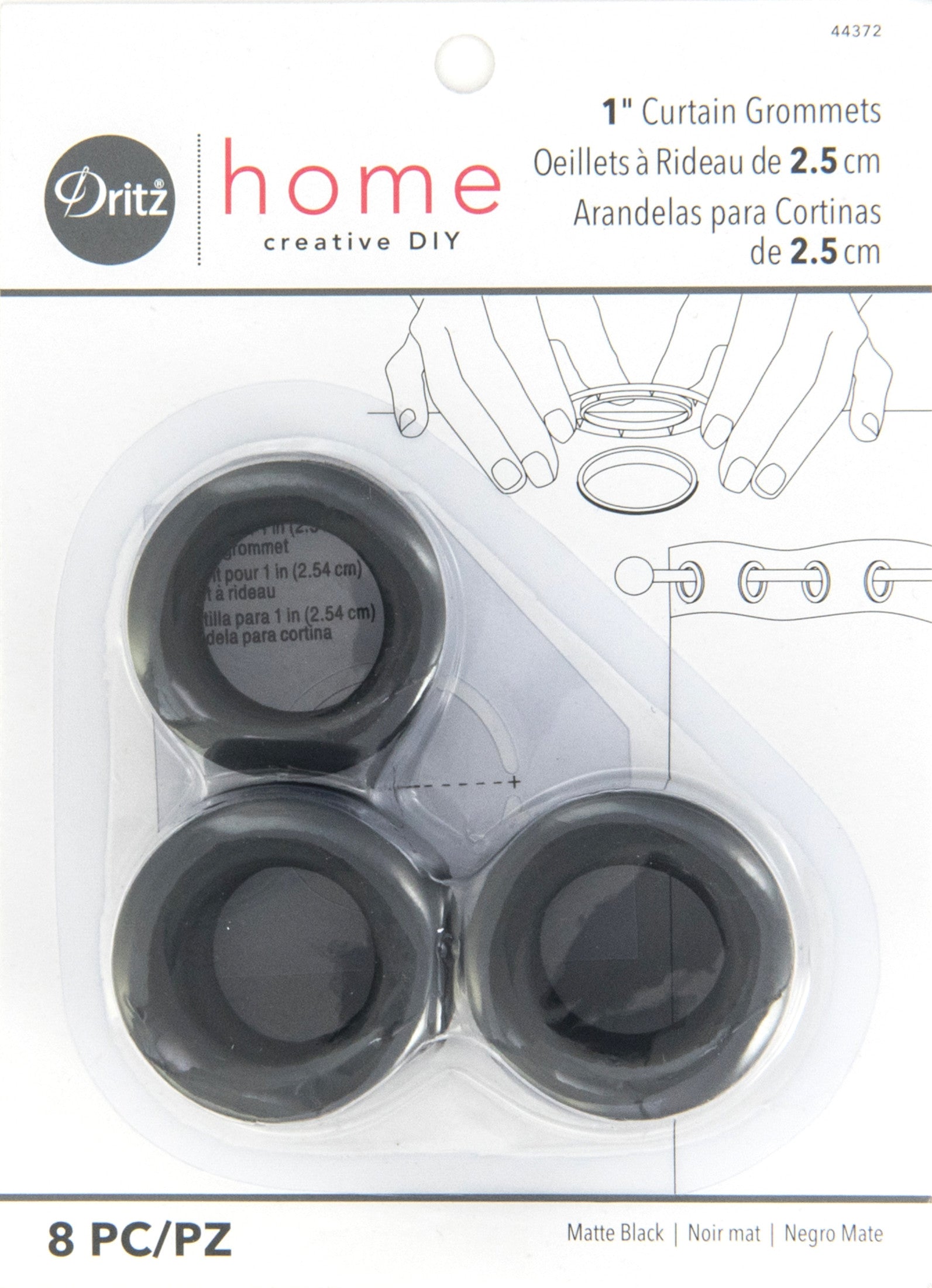 Dritz Fasteners œillets rideaux 25 mm 8 jeux nickel