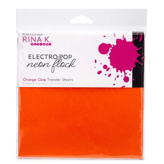 HeatnBond Rina K. Designs Flock feuille velours orange glow néon