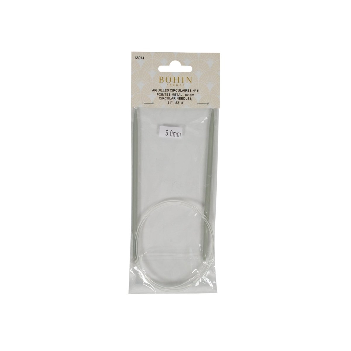 Bohin Tricot & Crochet N°4 aiguille circulaire 80 cm alu