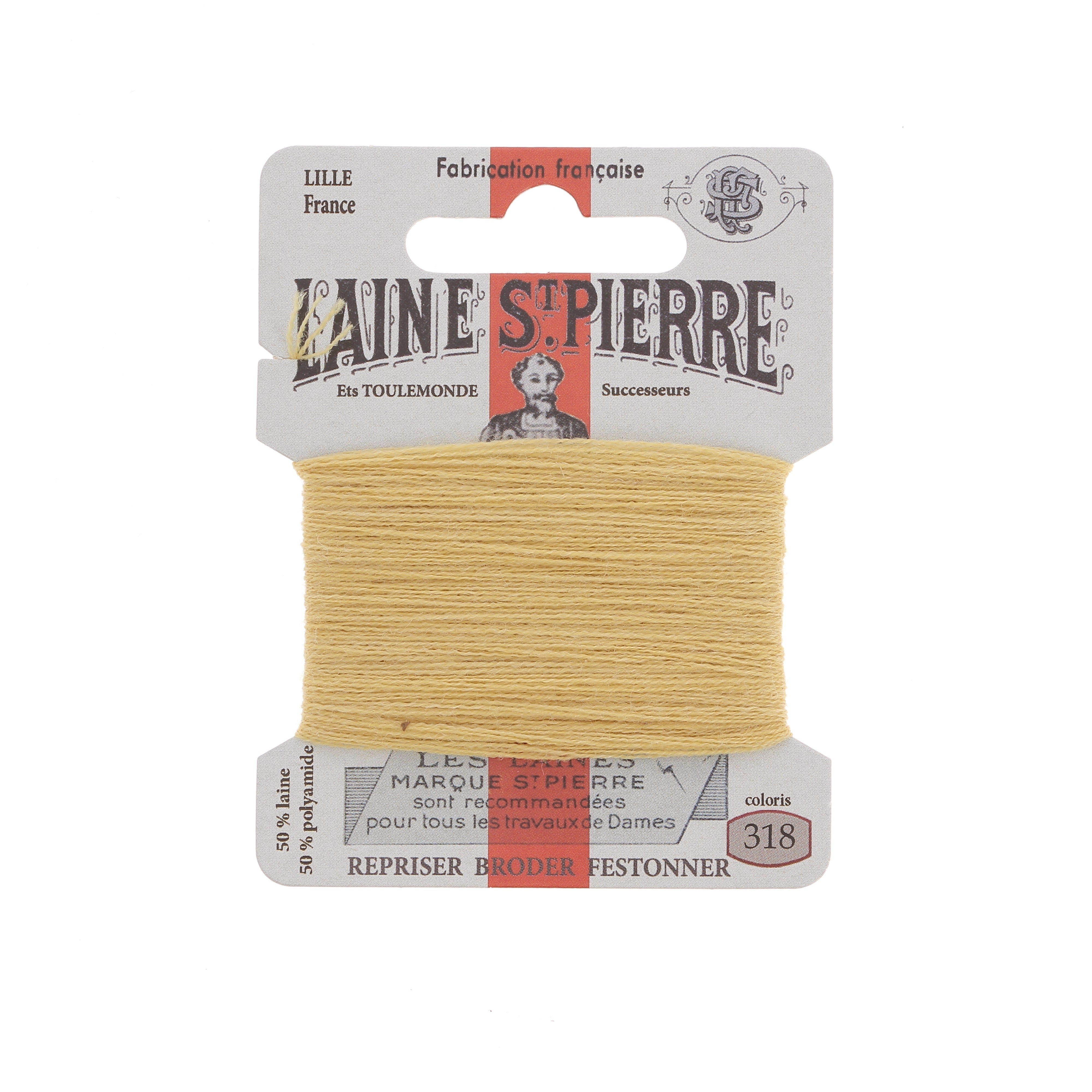 Bohin Laine St Pierre fil broder laine orge 322 jaune