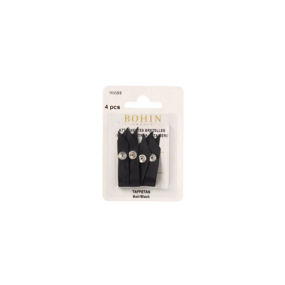 Bohin Accessoires lingerie attache bretelle Noir x4