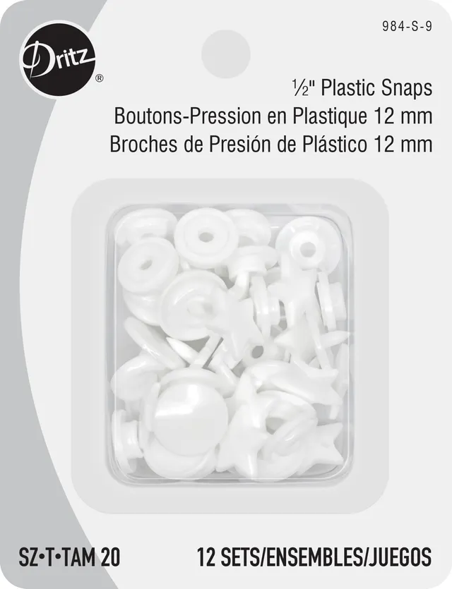 Dritz 984-S-9 boutons pression étoile blancs x12