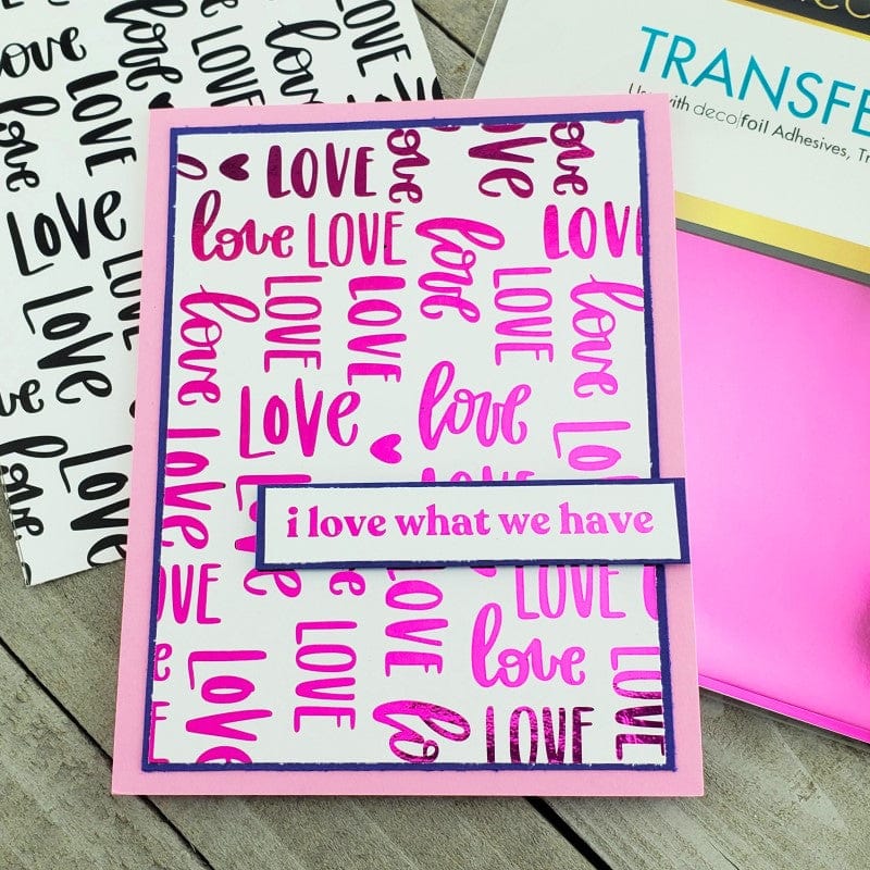 HeatnBond Deco Foil Toner Sheets papier foil Lots of Love 8 feuilles
