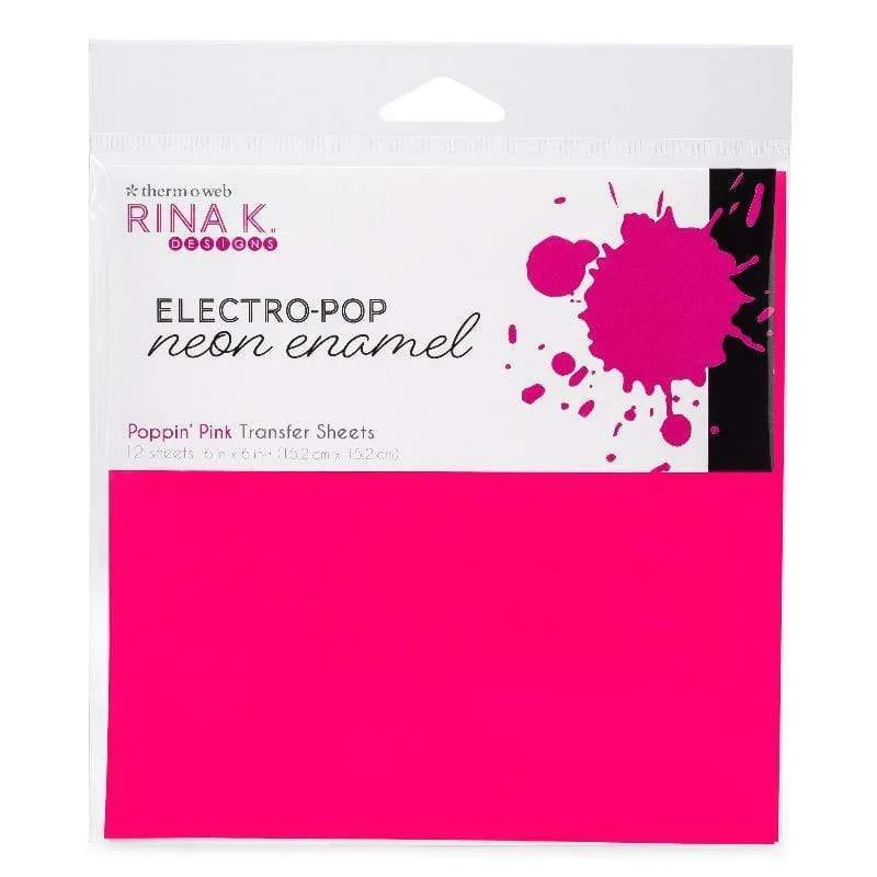 HeatnBond Rina K Neon feuille transfert émail Poppin Pink