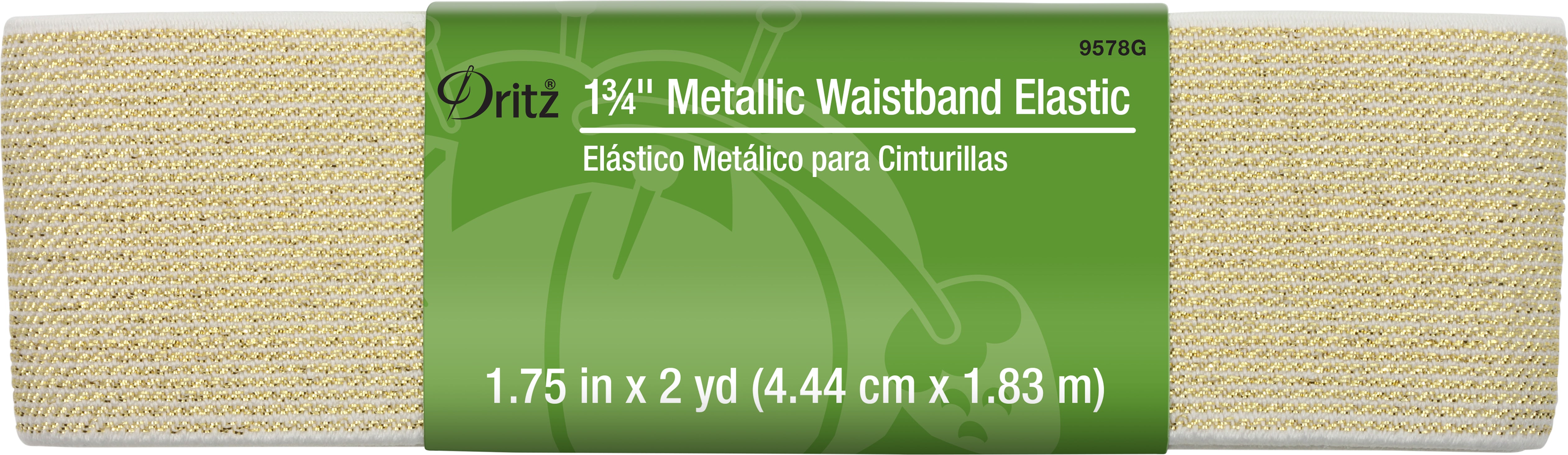 Dritz Élastique Ceinture Métallique Argenté 45 mm 2 Yd