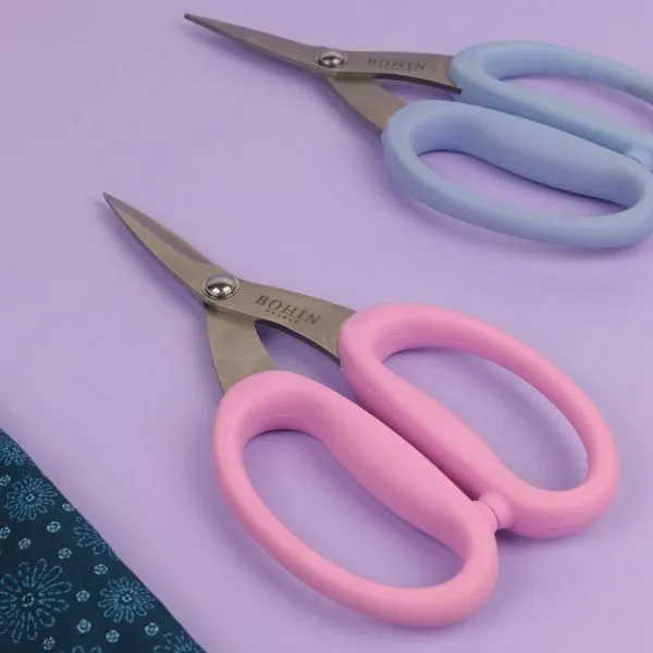 Bohin Coupe Ciseaux de précision micro-dentés ciseaux 17,5 cm Bleu