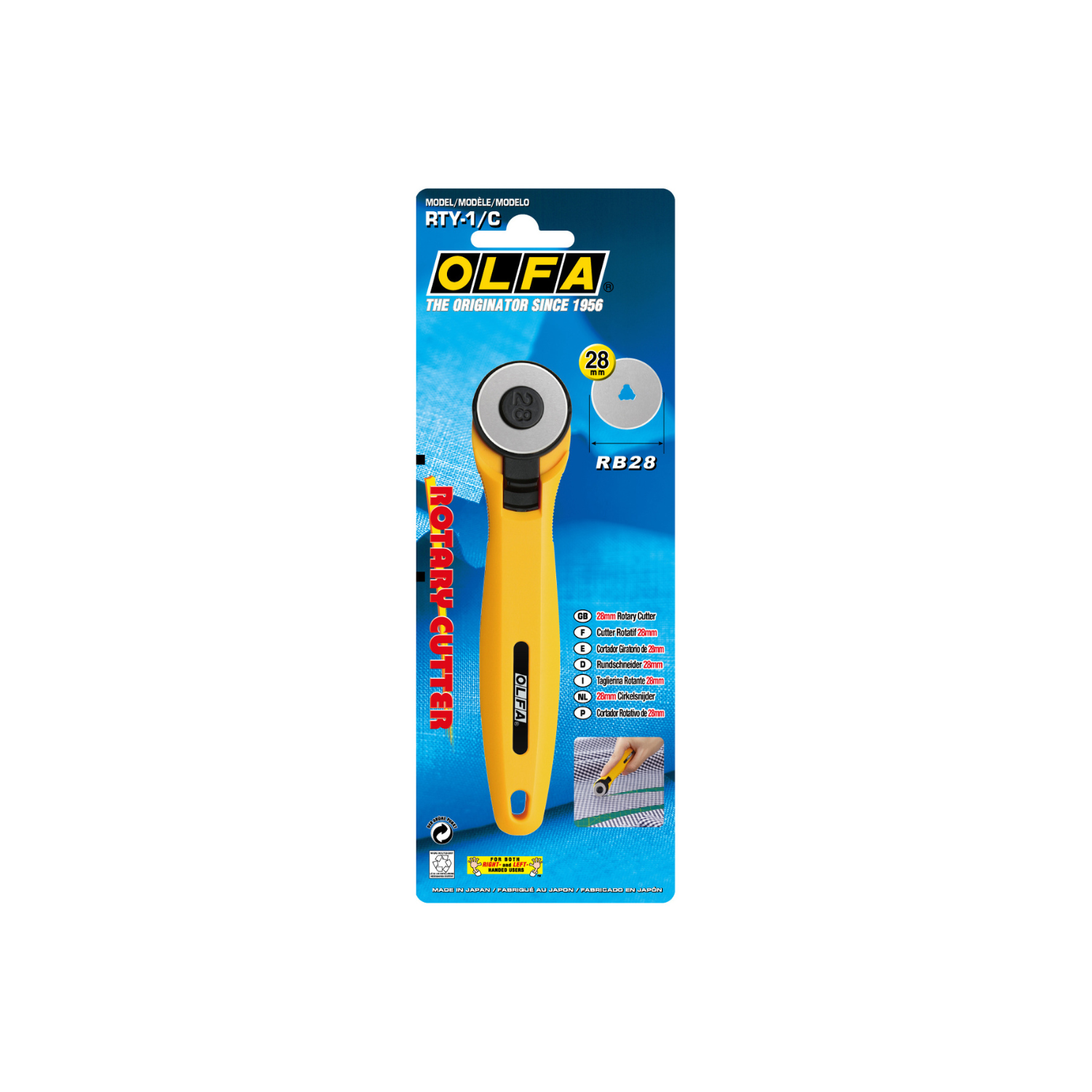 Olfa RTY Cutter Rotatif Tissu 45 mm Polyvalent