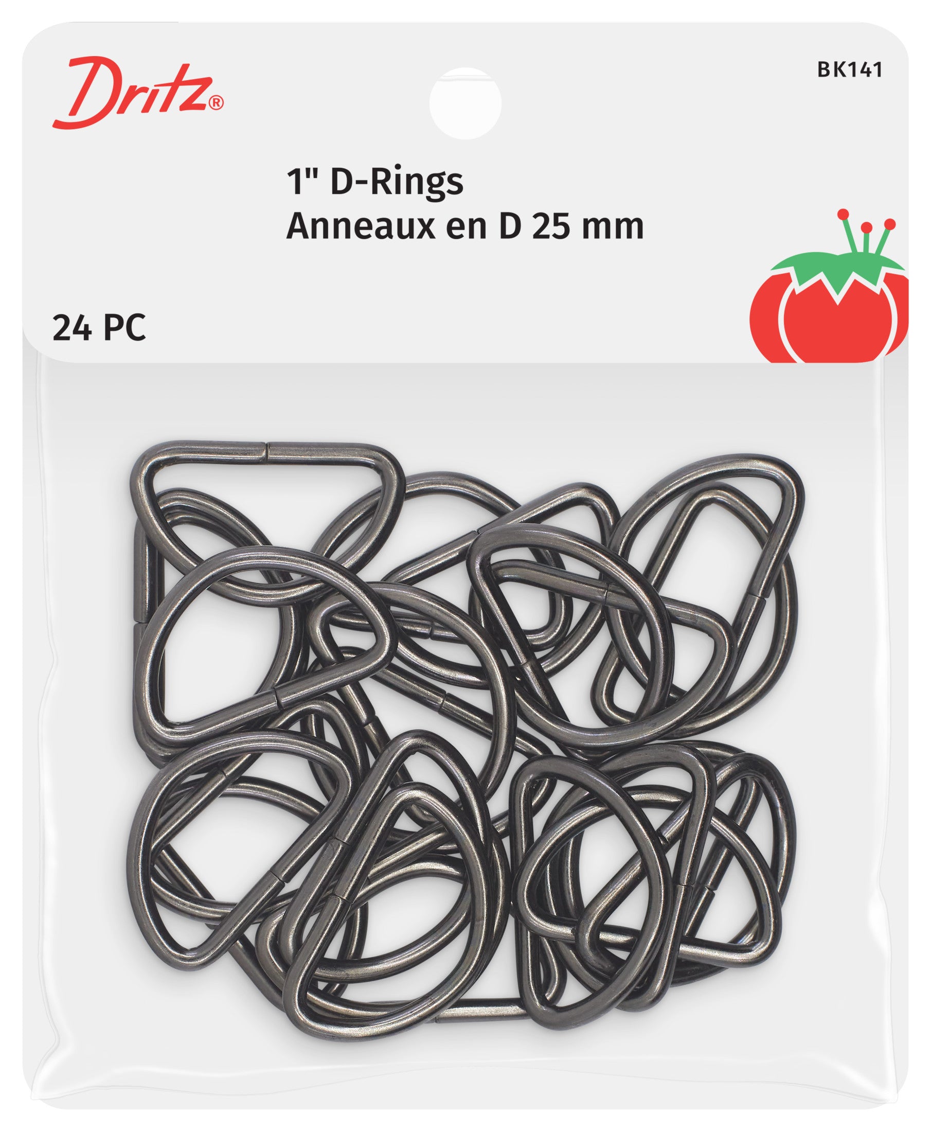 Dritz anneaux en D nickel 1" x24