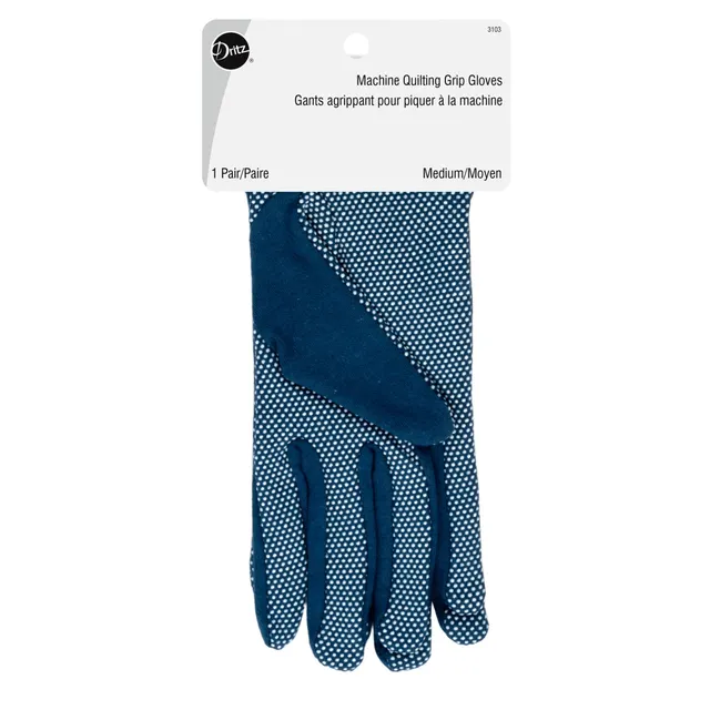 Dritz Quilting 3103 gants patchwork bleu taille M