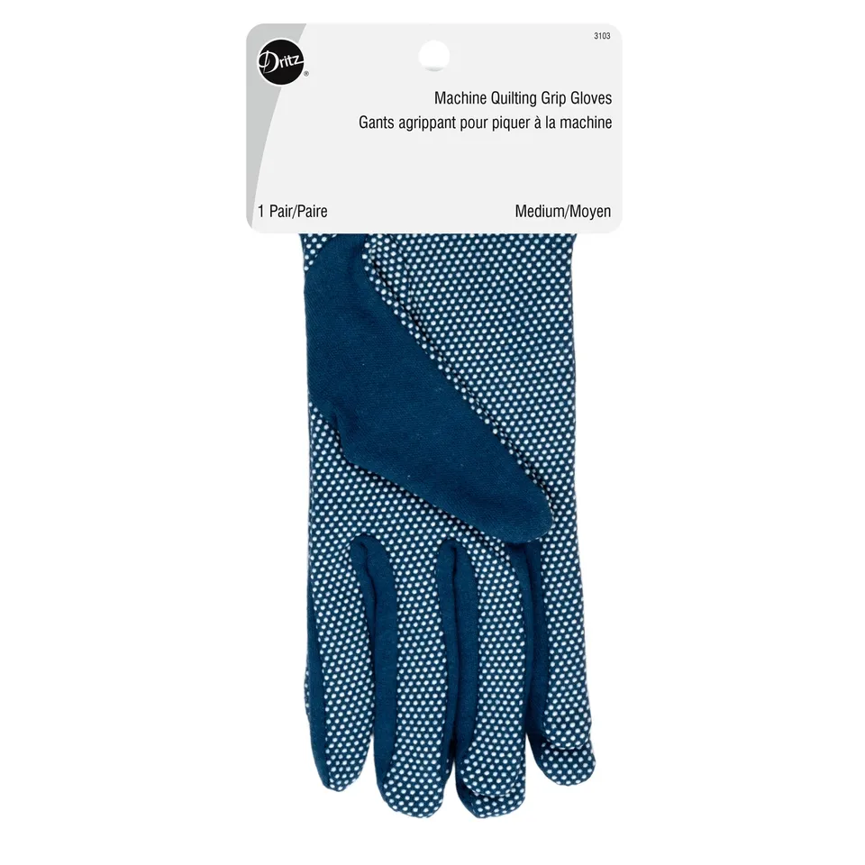 Dritz Quilting 3103 gants patchwork bleu taille M