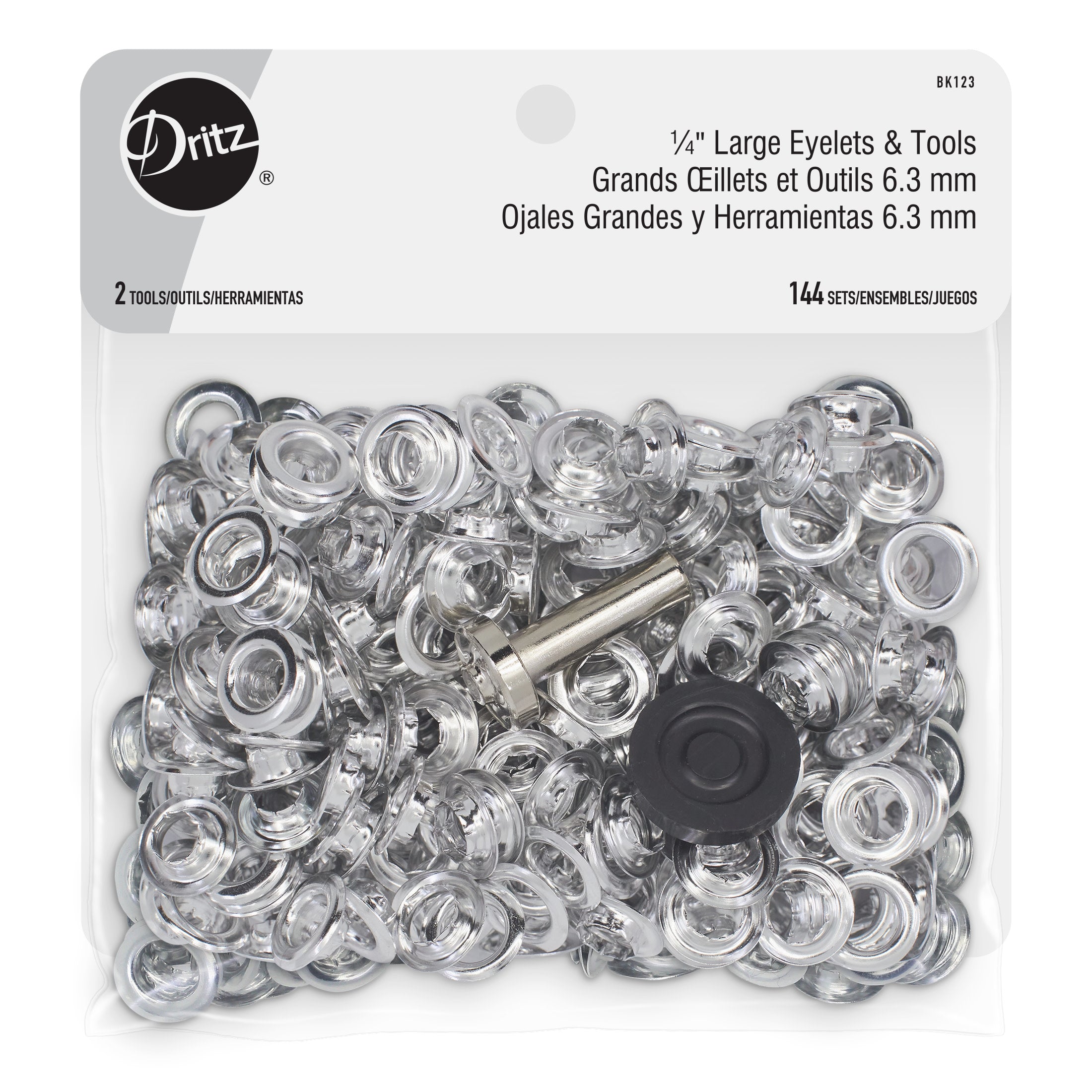 Dritz Fasteners œillets métal dorés 6 mm 144 pièces