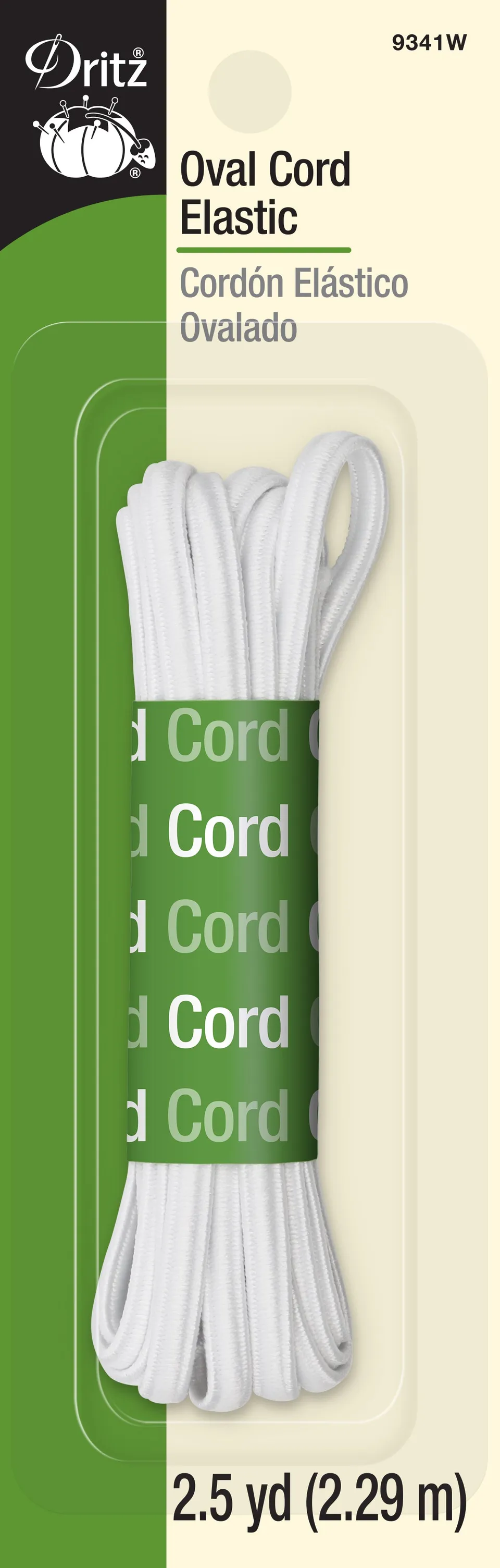 Dritz Oval Cord Cordon élastique noir 2,3 m boutonnière