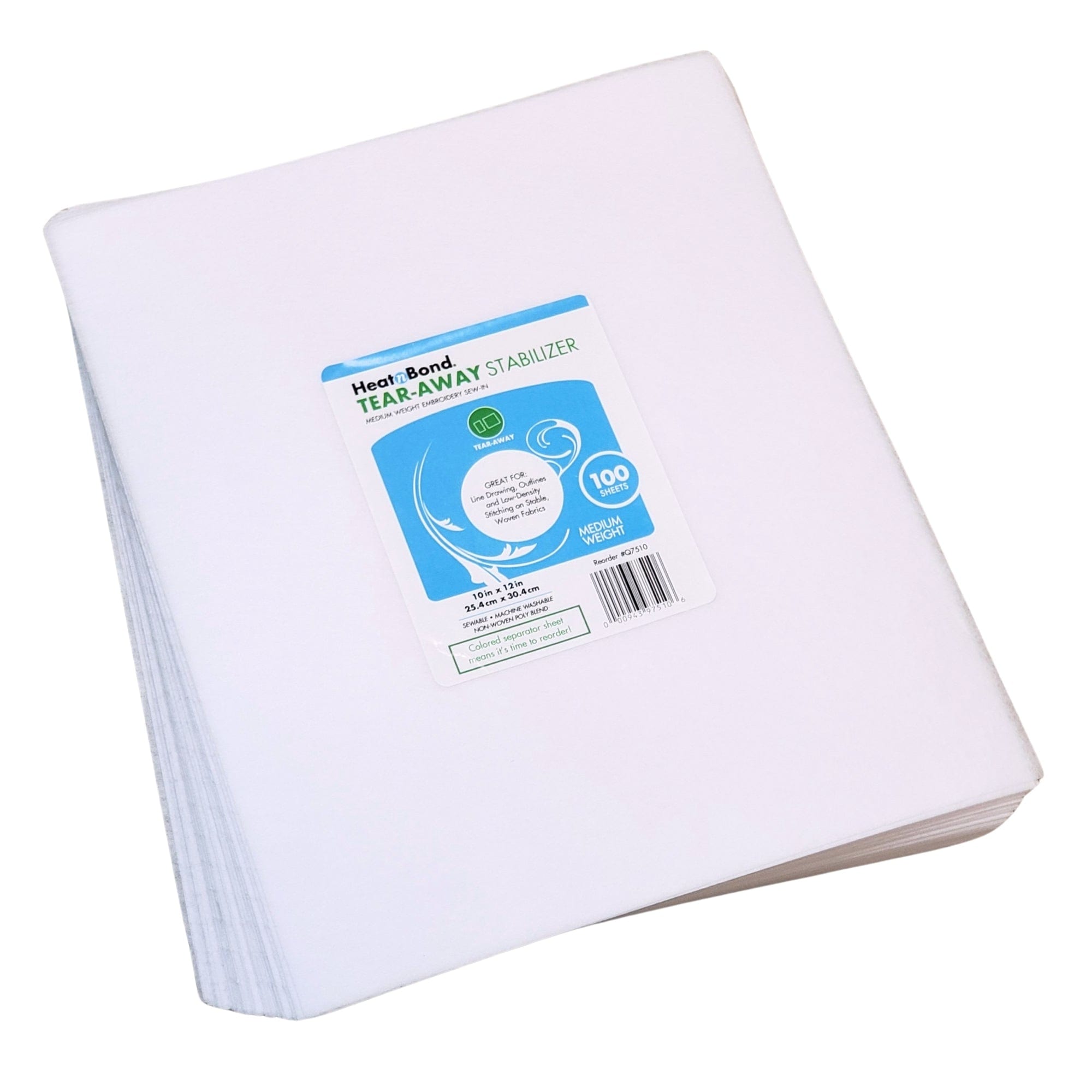 HeatnBond Stabilizer tear away broderie 10"x12" lot 100 blanc