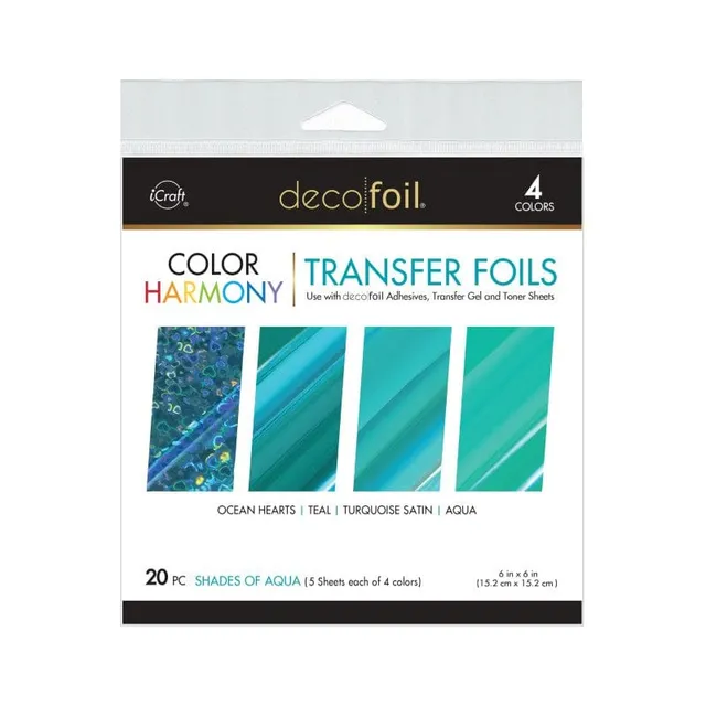 HeatnBond Deco Foil feuille foil Shades of Aqua 20 feuilles turquoise