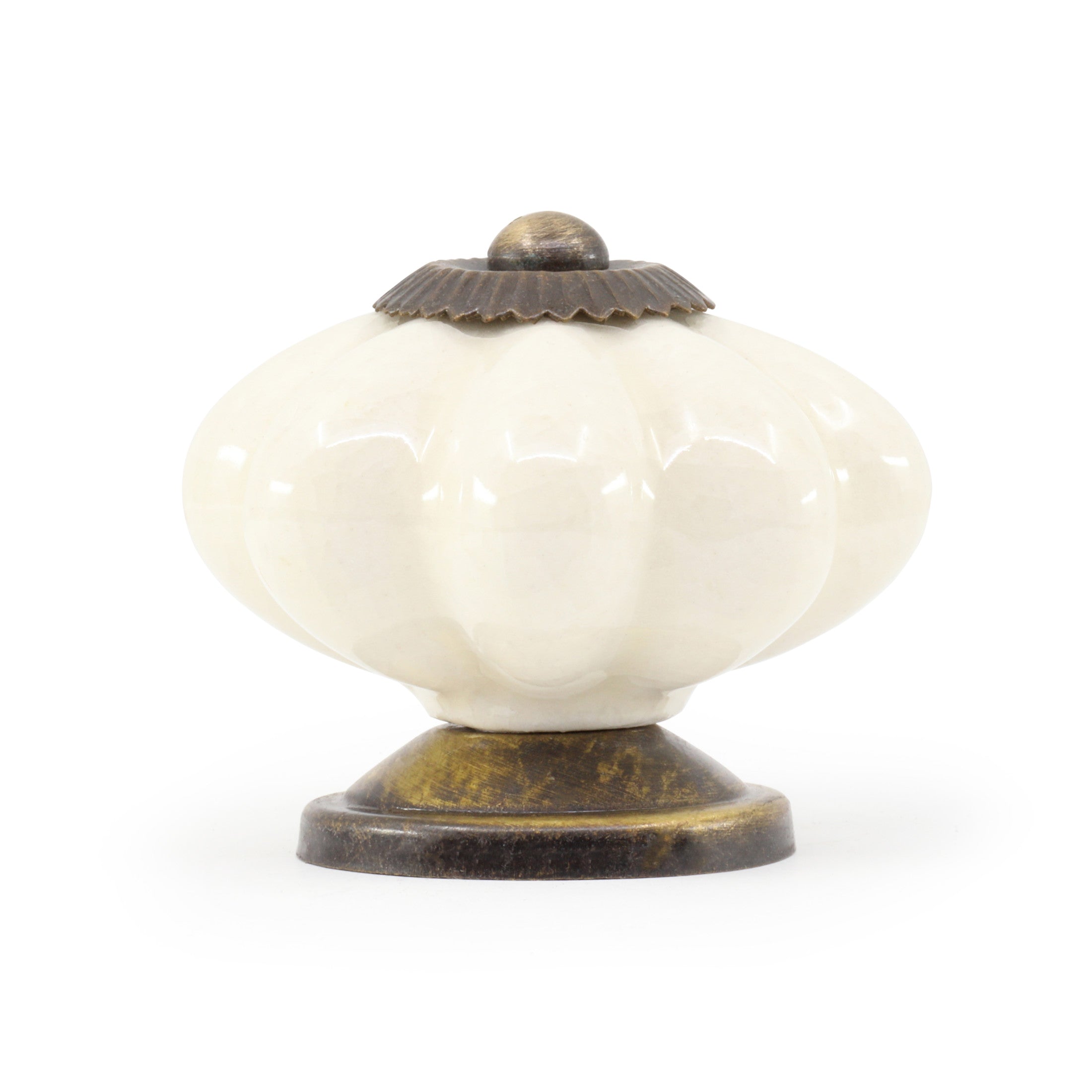Dritz bouton meuble céramique feston crème fait main