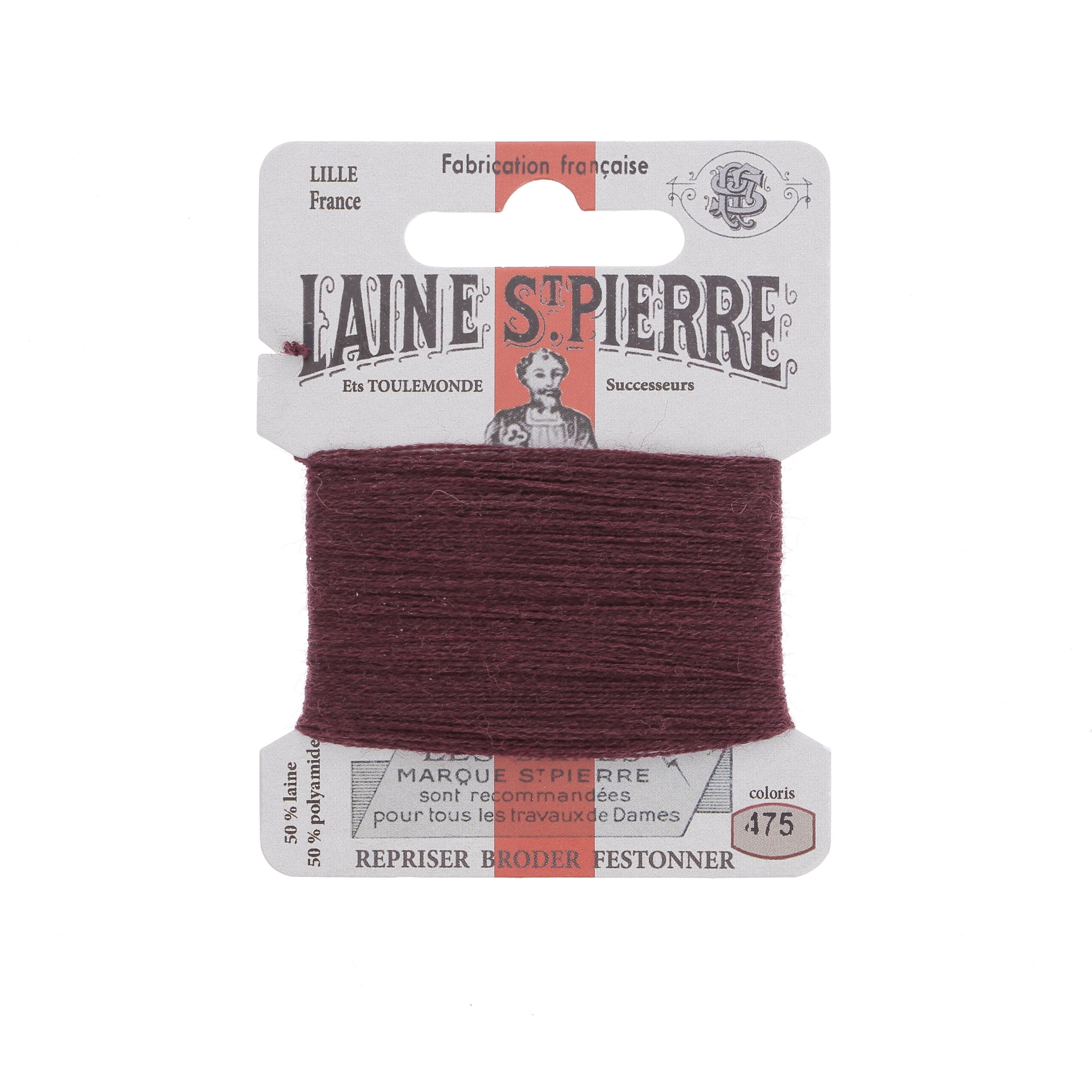 Laine St Pierre fil à broder rouille 464 rouge