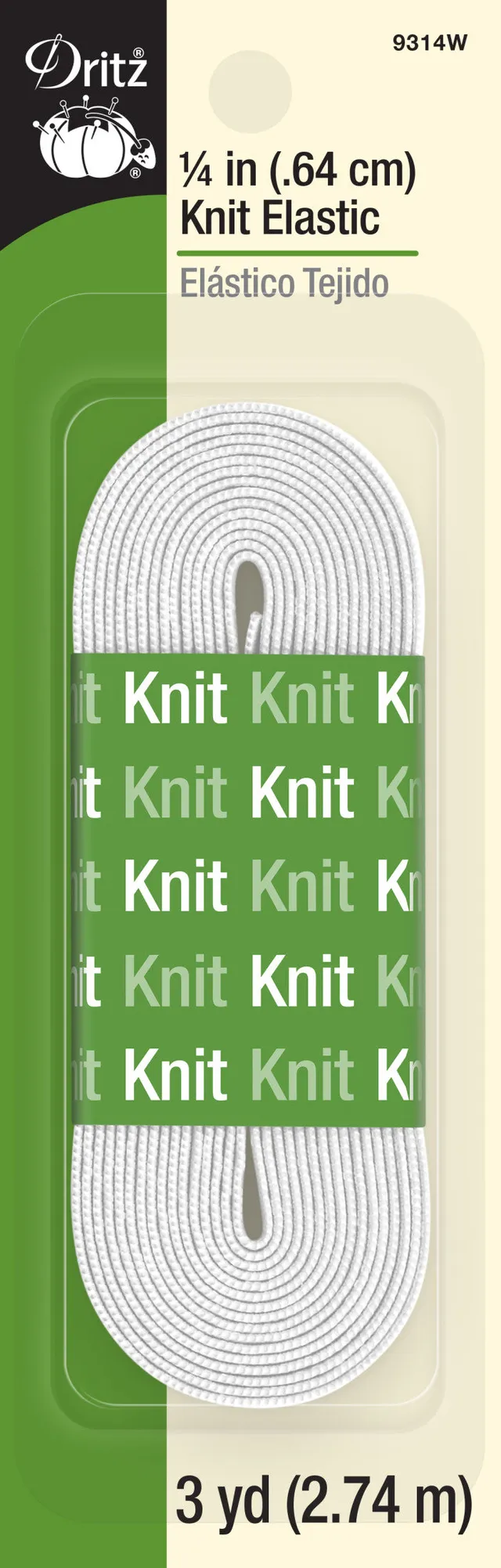 Dritz Élastique tricoté blanc 6 mm x 7,3 m couture