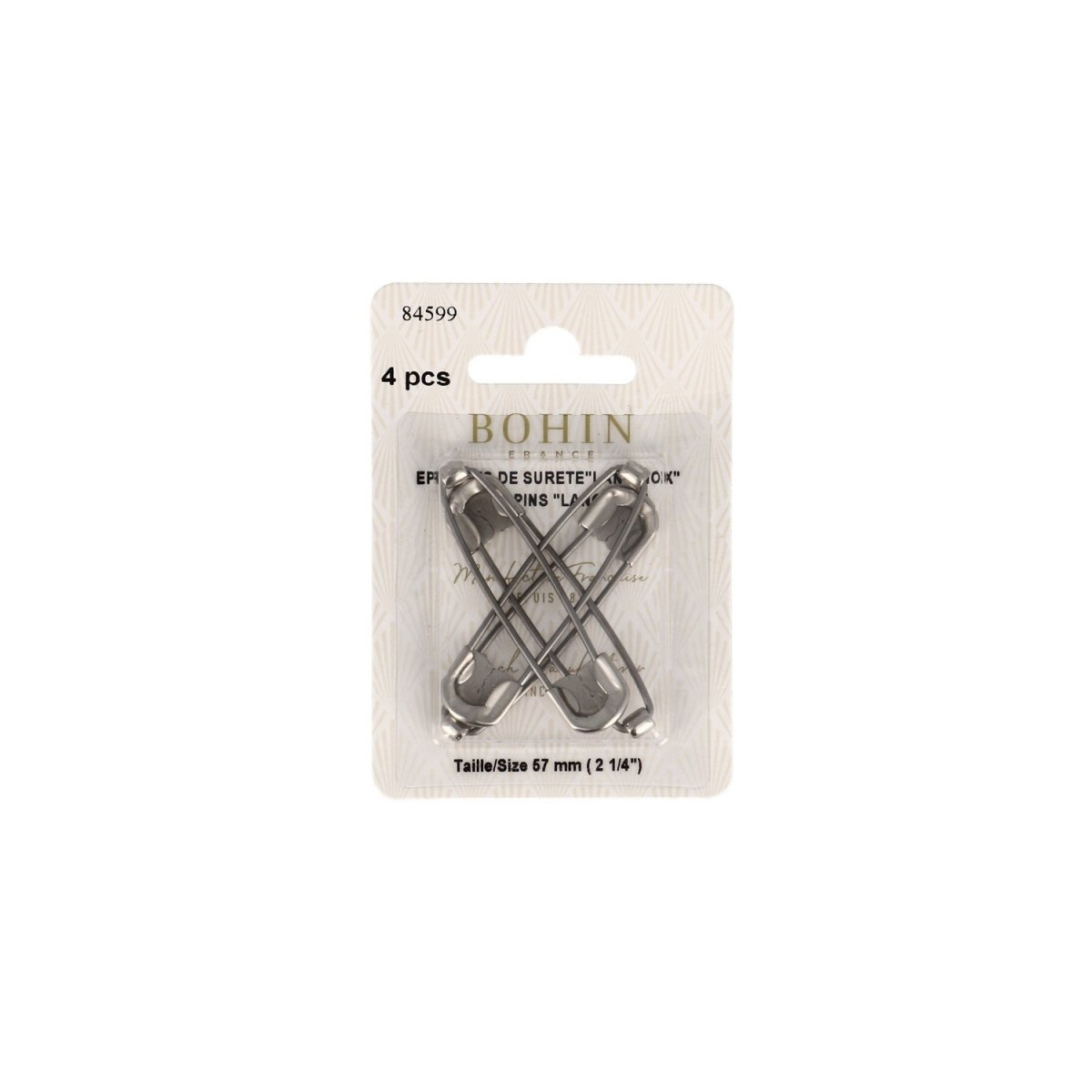 Bohin Épingles Épingle à Nourrice Inox 55 mm x4 Sécurité