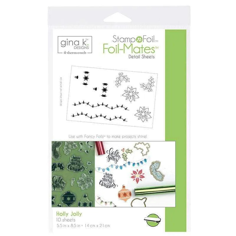 Gina K. Designs StampnFoil Foil-Mates Holly Jolly 10 feuilles