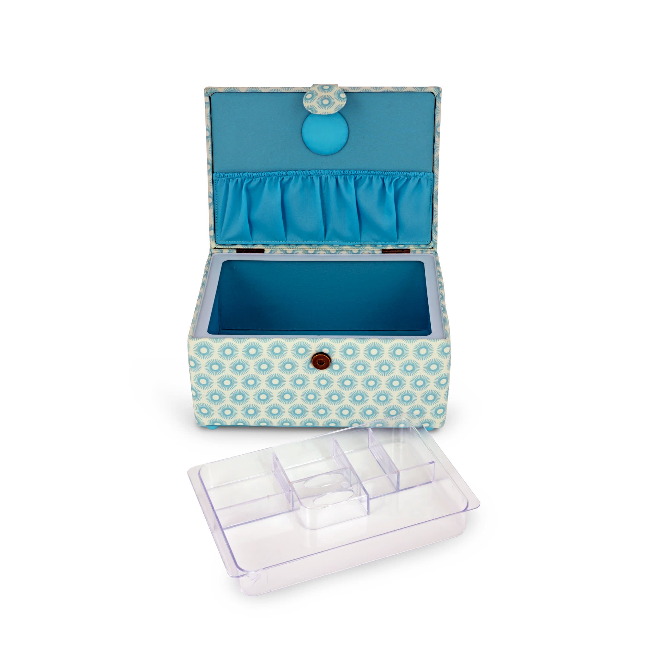 Dritz Panier couture rétro bleu petite boîte tissu 25x18 cm