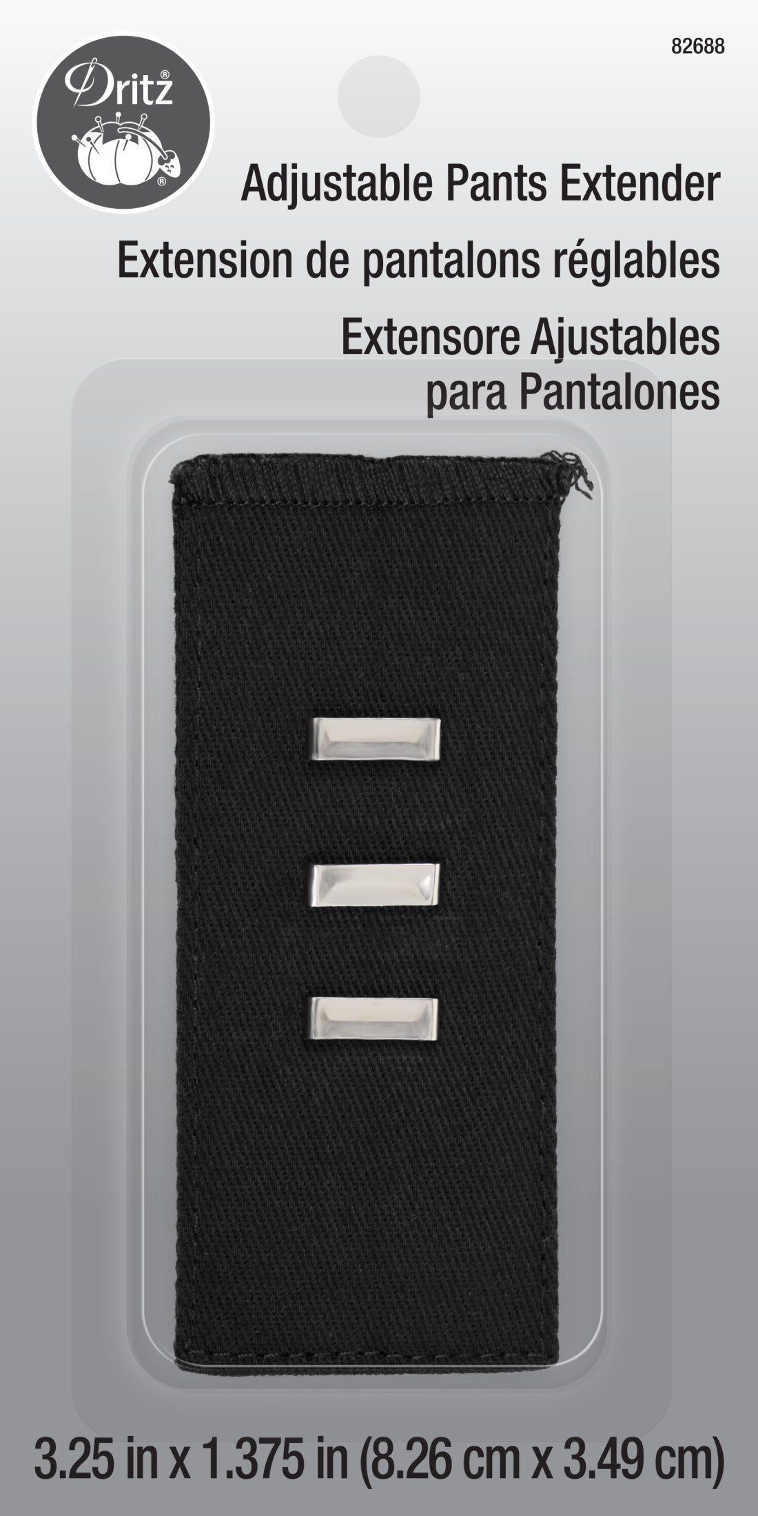 Dritz Crochet extenseur pantalon noir taille +5 cm