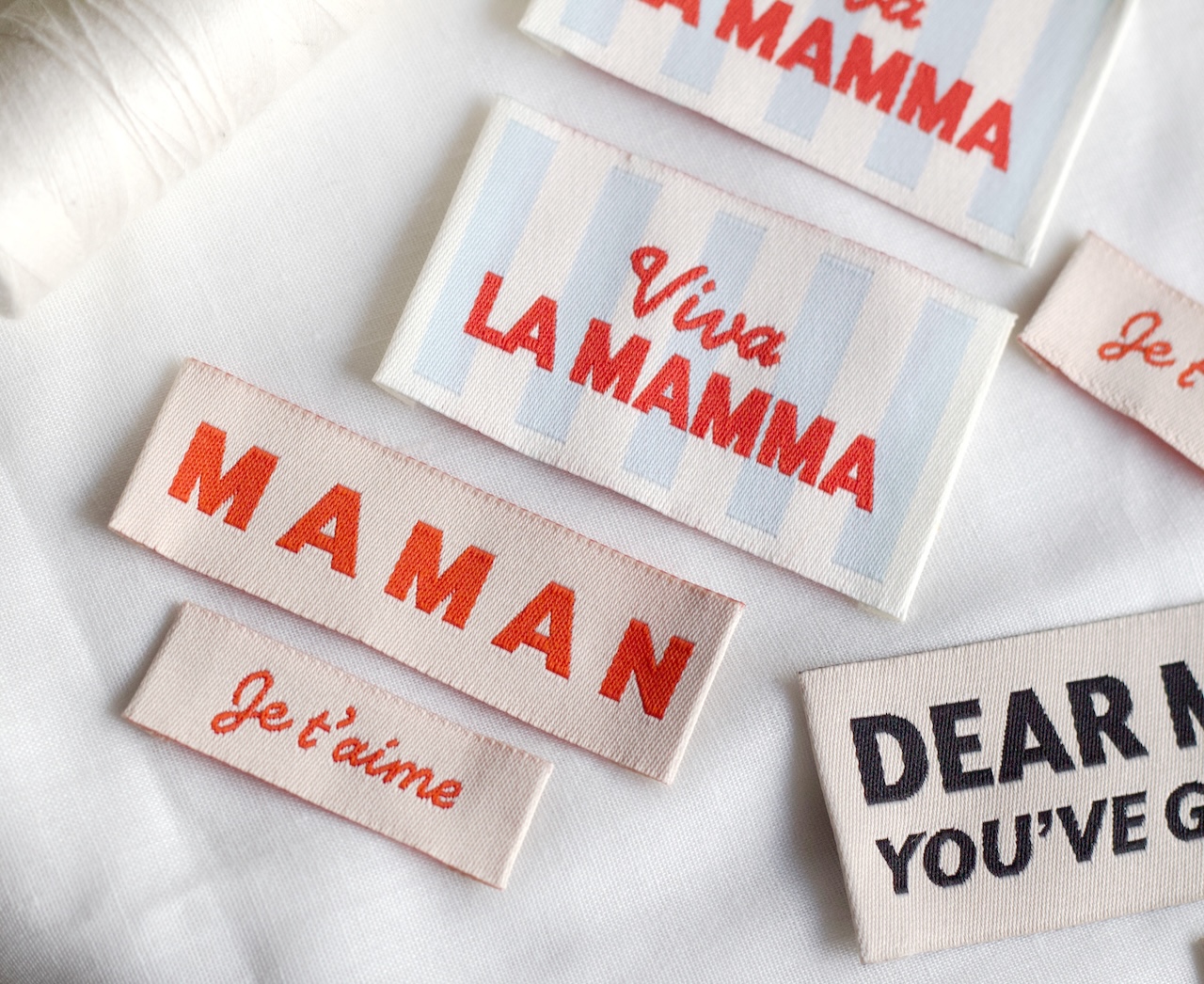 La Petite Maison Couture Viva la Mamma étiquettes tissées x8 maman