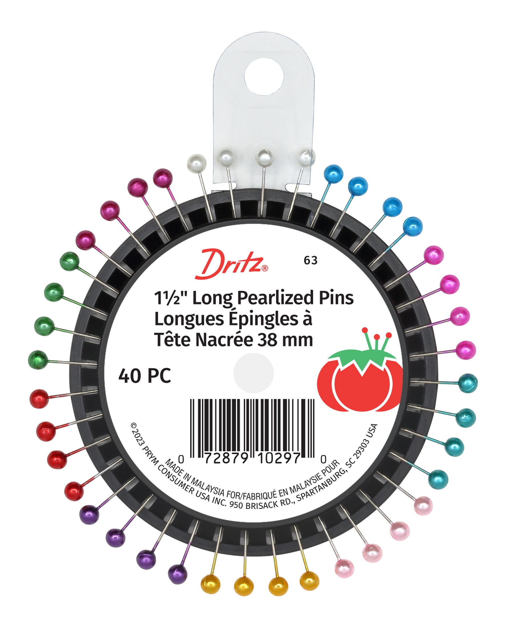 Dritz épingles couture tête nacrée 38 mm boîte 40 pièces
