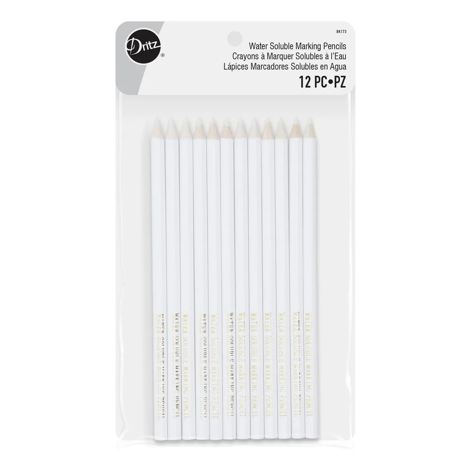 Dritz Marking Crayons Marquage Blanc Hydrosoluble 12 pc