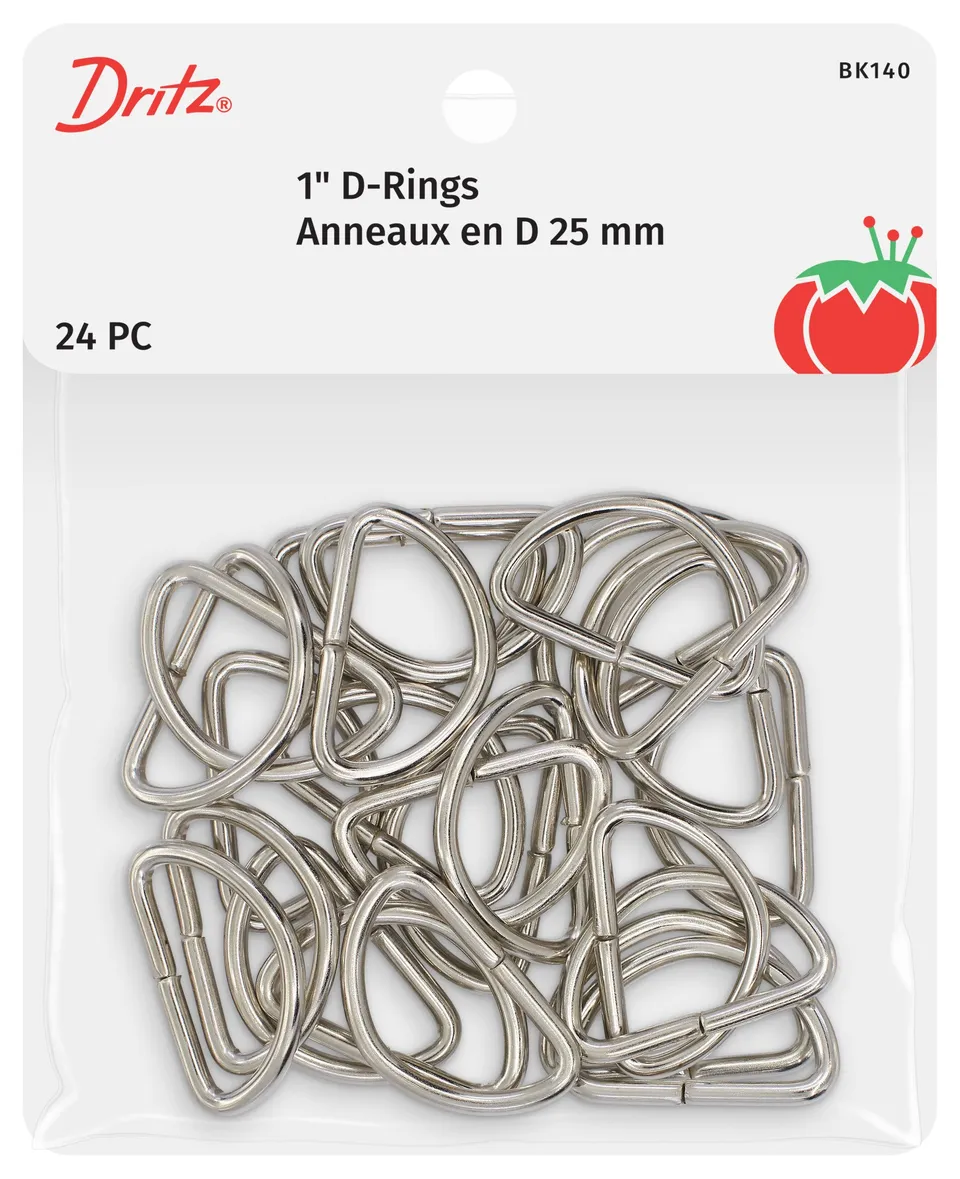 Dritz anneaux en D nickel 1" x24