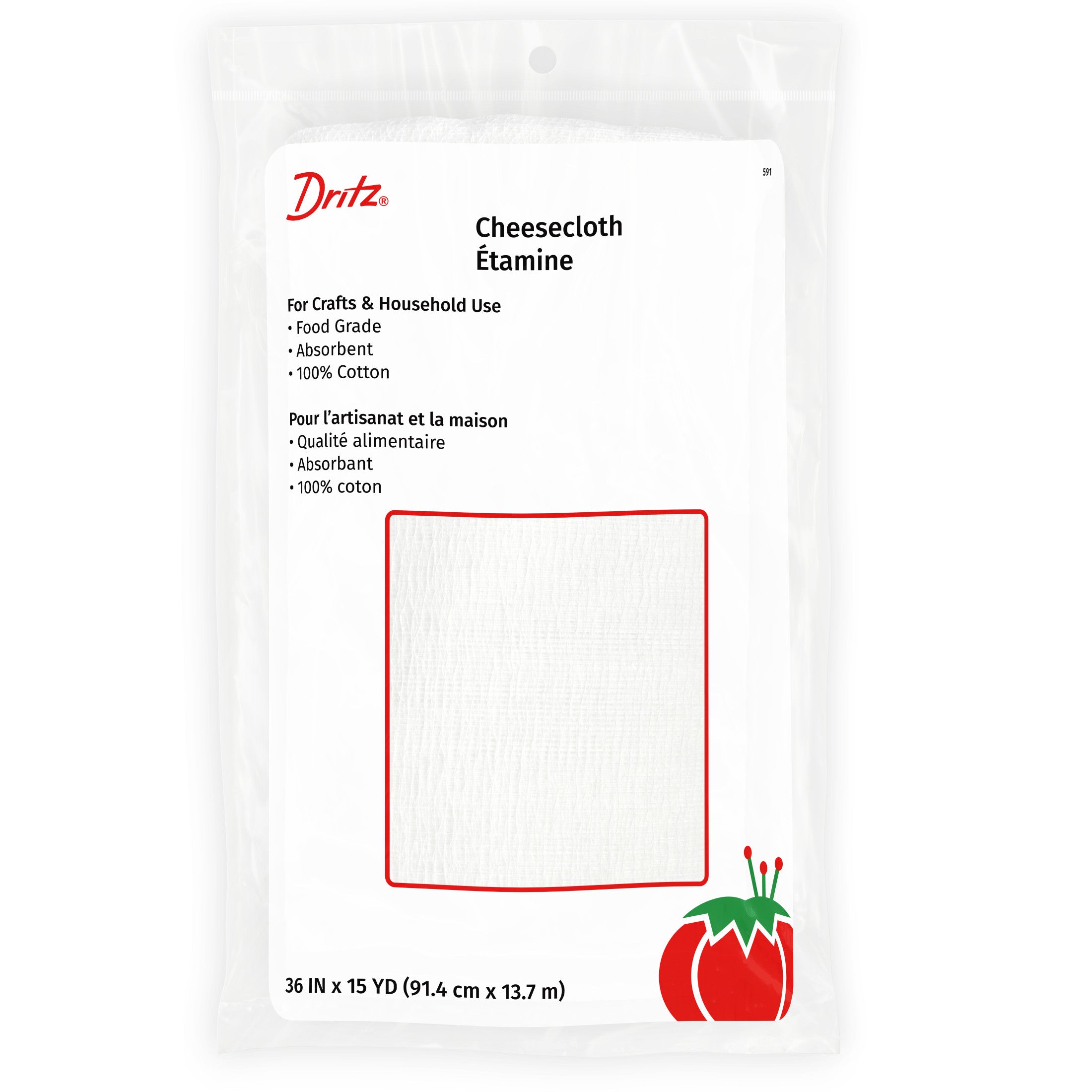 Dritz étamine coton blanche 91 cm x 2,7 m
