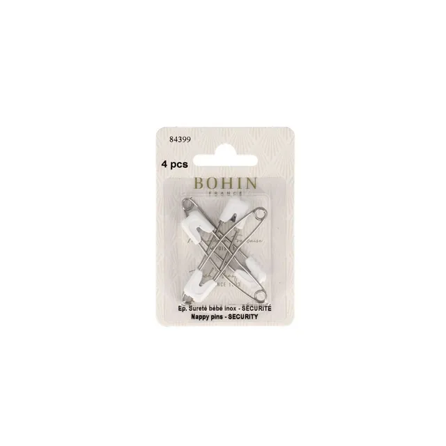 Bohin Épingles Épingle à Nourrice Inox 55 mm x4 Sécurité
