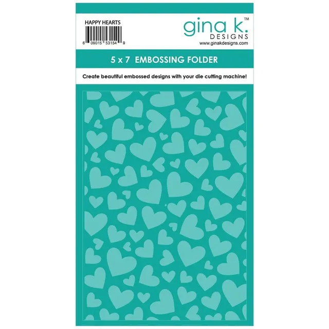 Gina K. Designs Happy Hearts classeur gaufrage 5x7 pouces