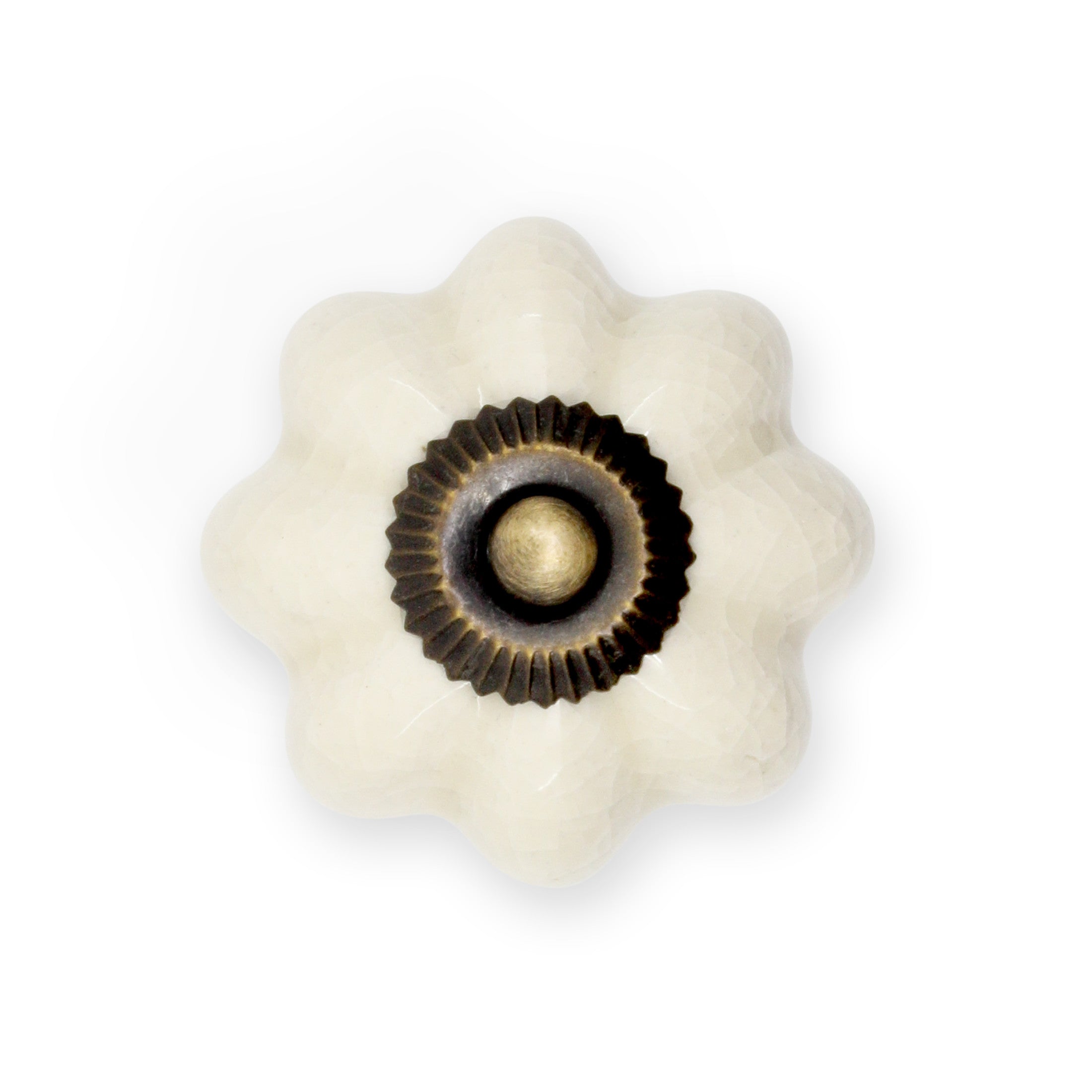 Dritz bouton meuble céramique feston crème fait main