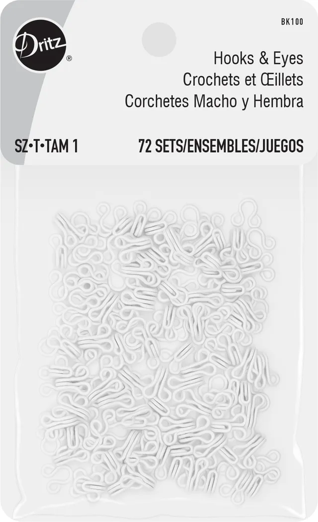 Dritz agrafes crochets et porteuses blanc 72 pièces