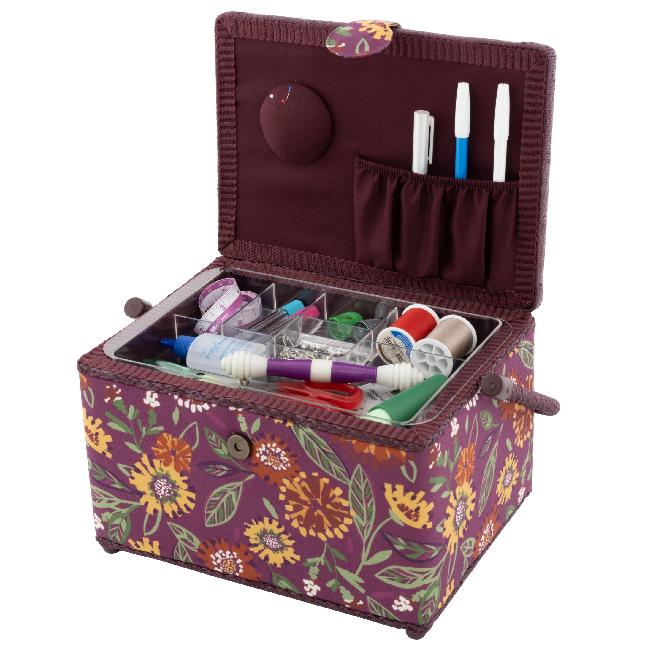 Dritz Sewing Baskets panier couture rectangulaire grand noir mercerie