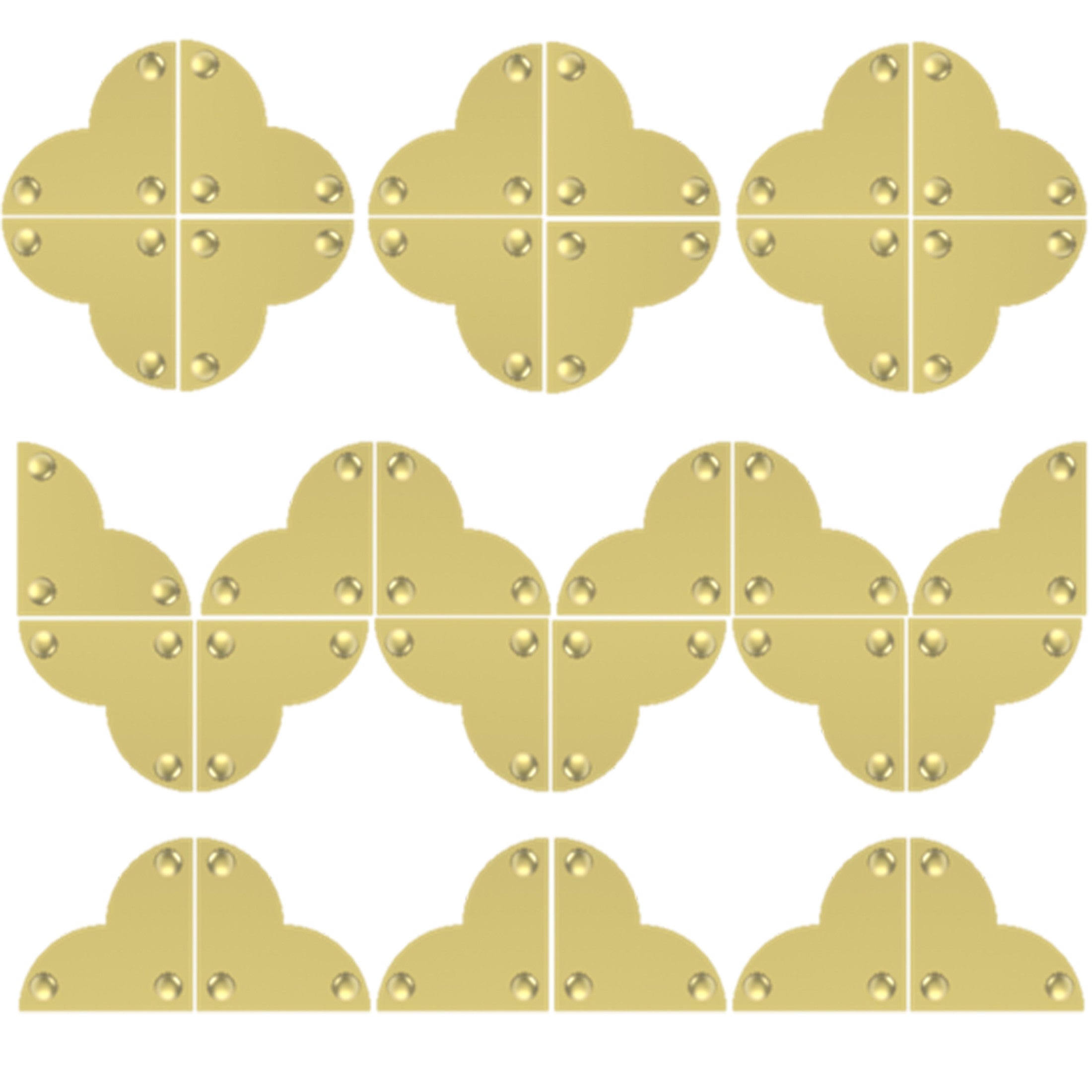 Dritz Home Coins Quatrefoil Lisses Grand 4 Pièces Métal