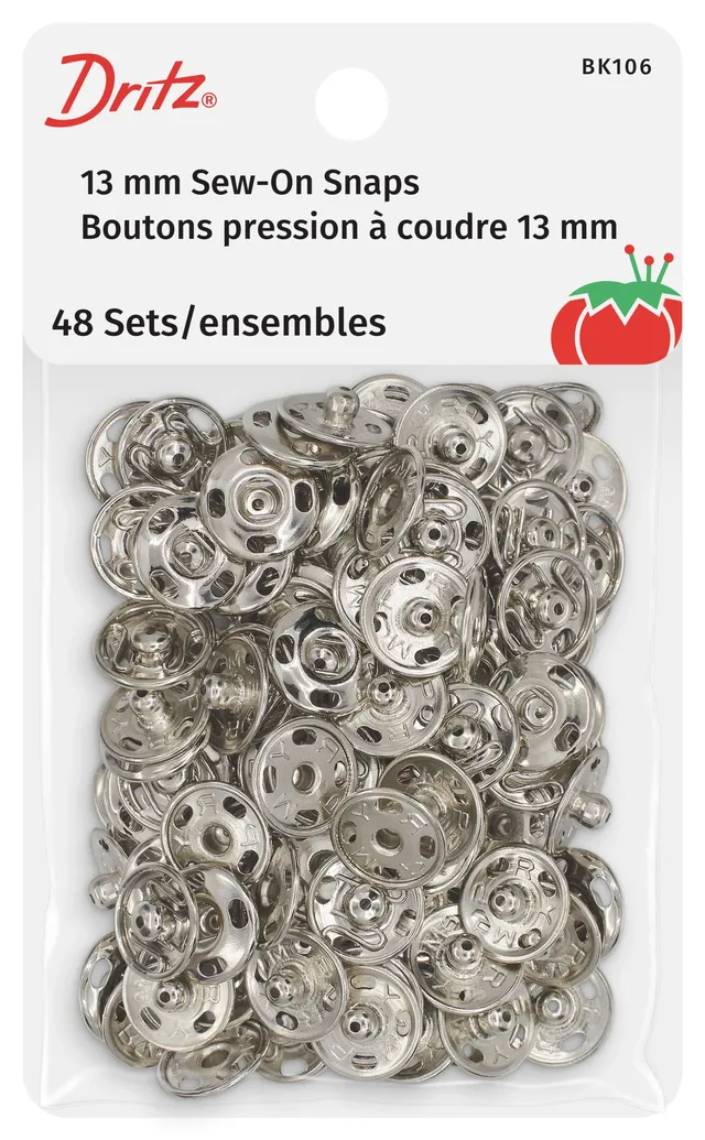 Dritz Fasteners Bouton pression à coudre nickel taille 3 48 pc