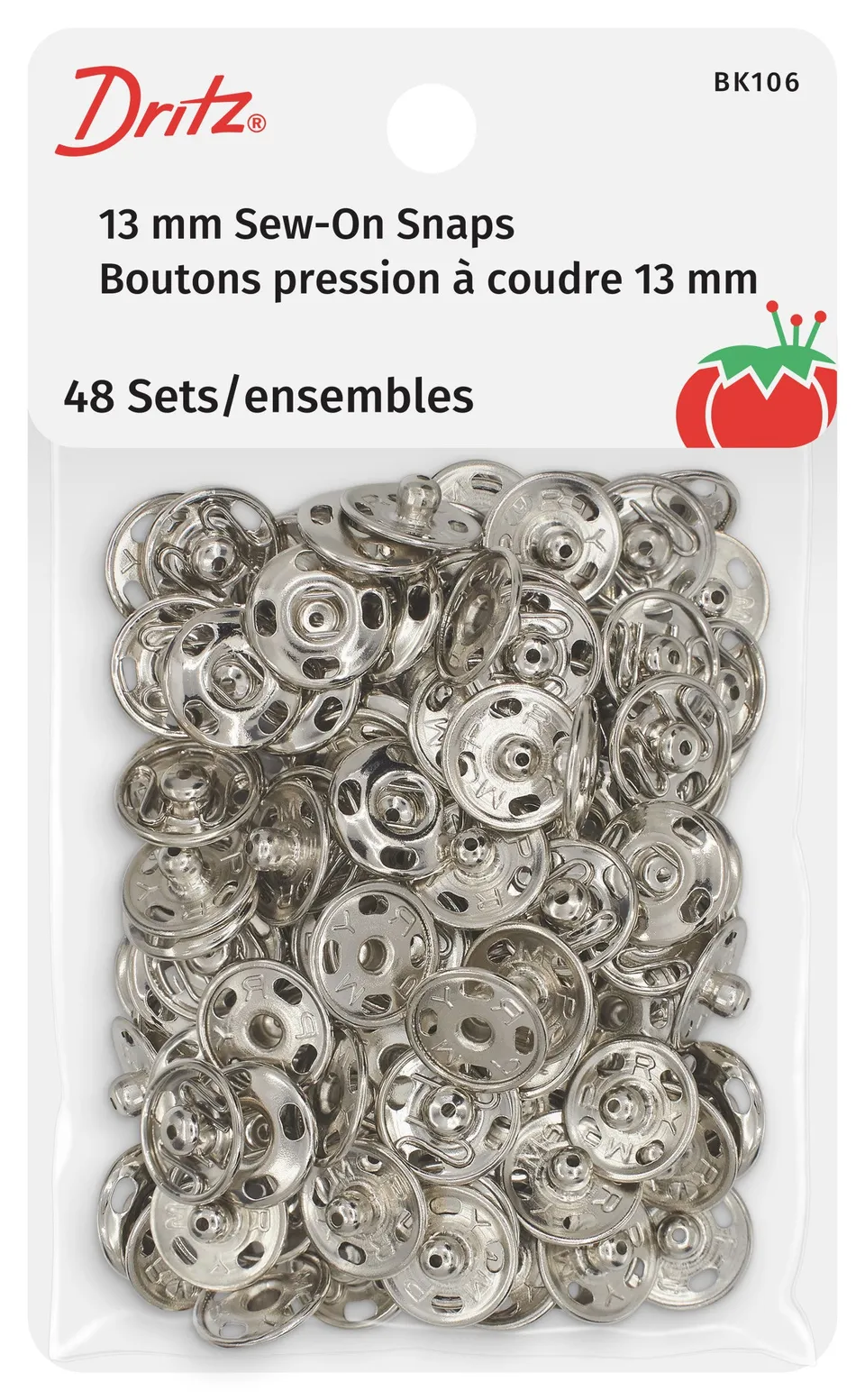 Dritz BK106 boutons pression nickel taille 3 x48