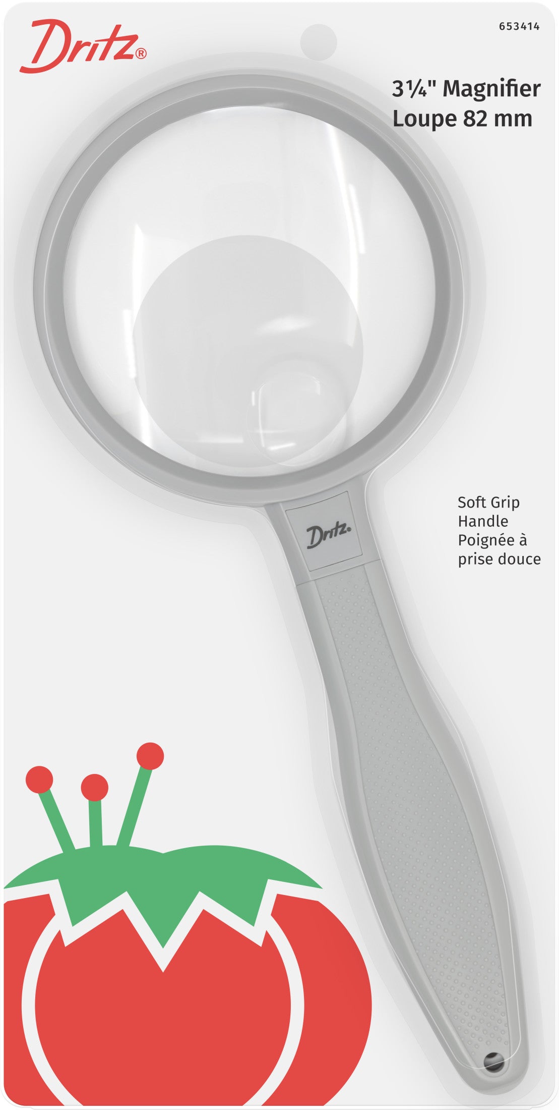 Dritz Loupe à Main Ergonomique 3-1/4" x2 avec Spot x4