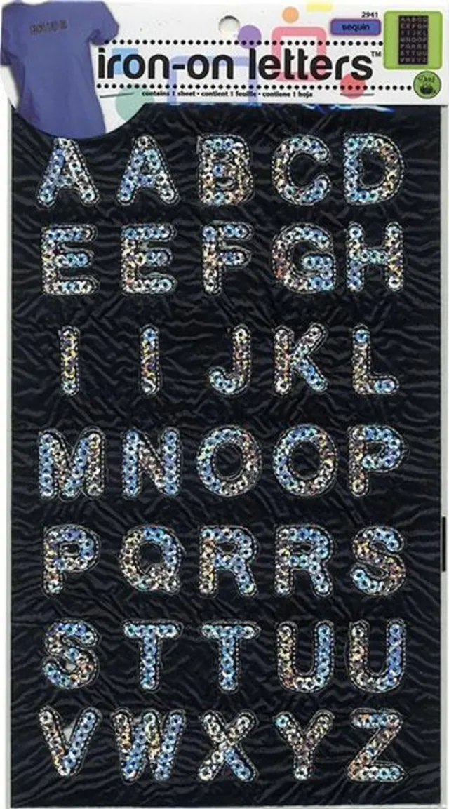 Dritz 2941 lettres thermocollantes sequins argent 1 pouce