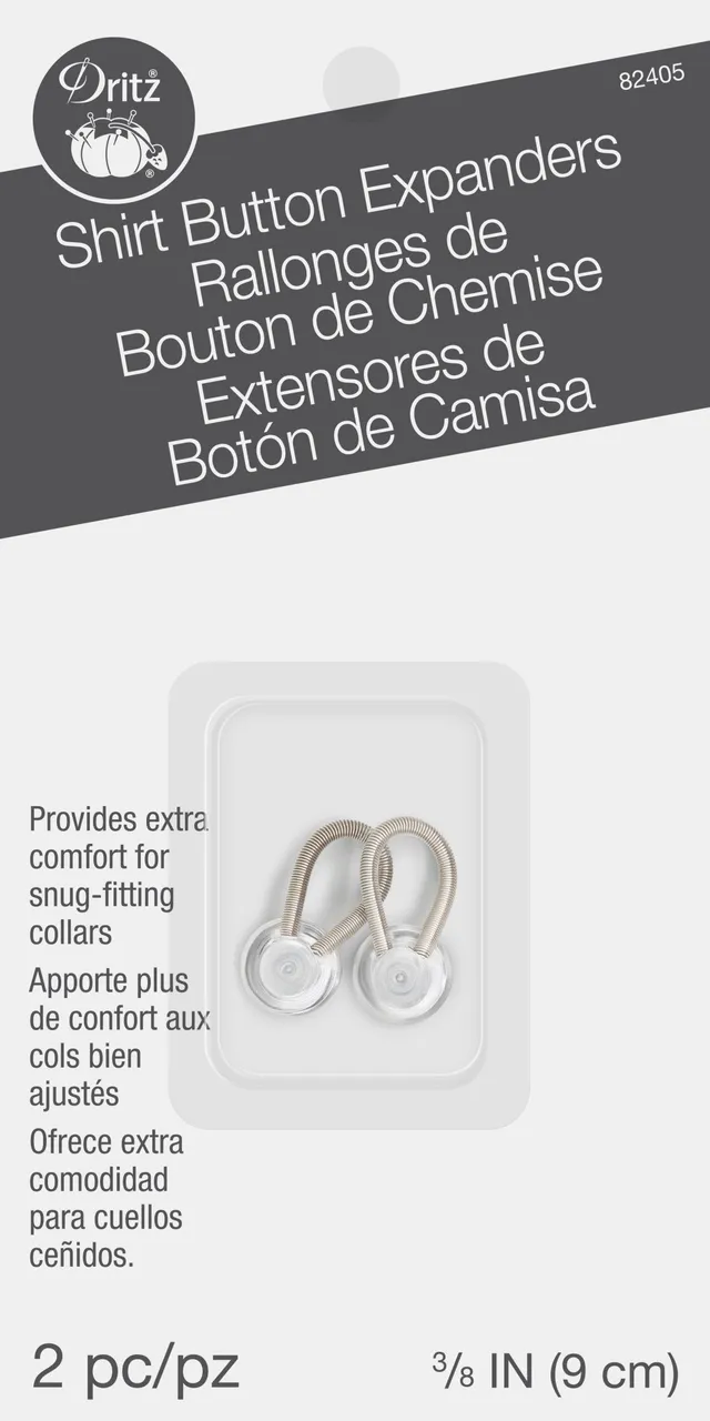 Dritz extenseurs bouton chemise blanc 10 mm lot 2