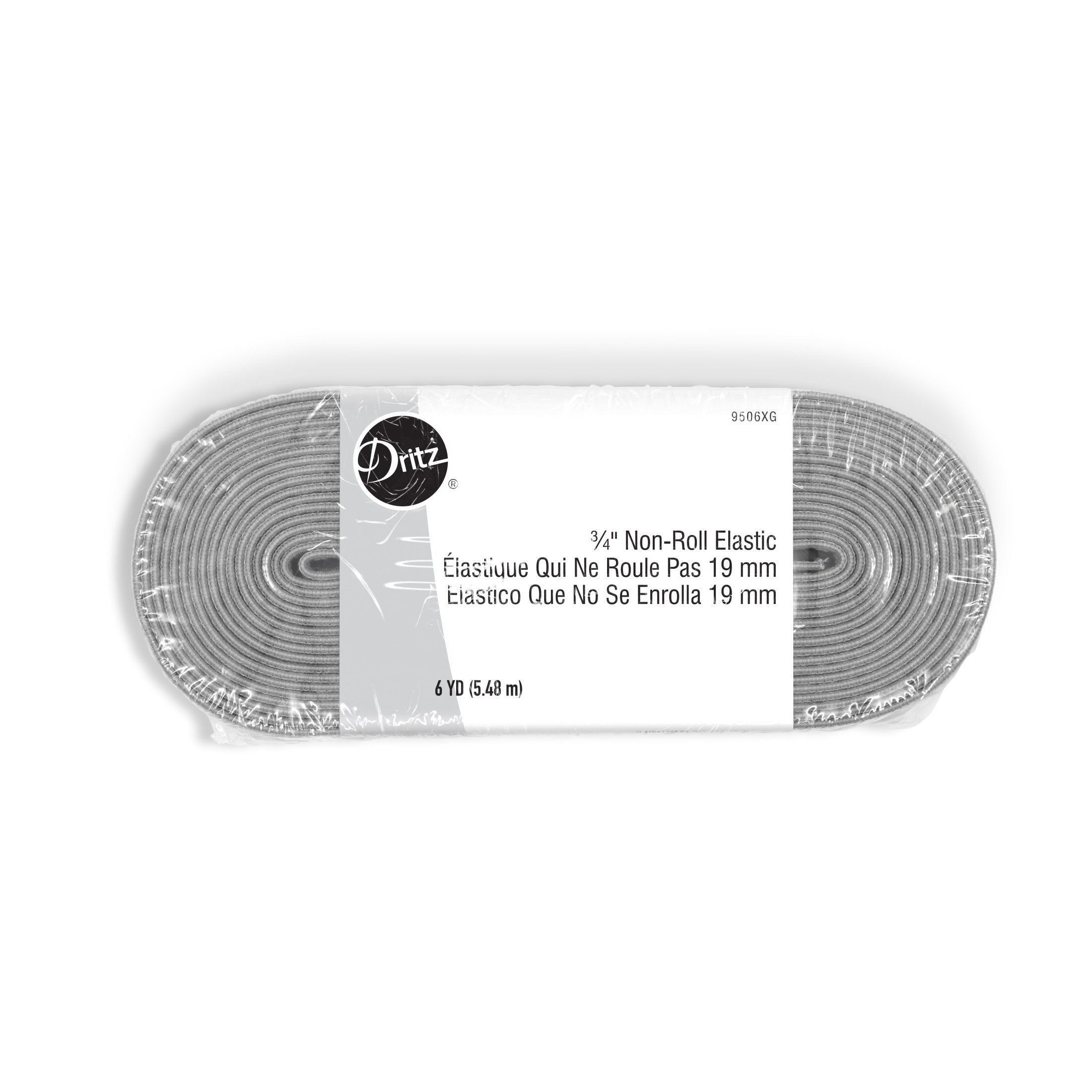 Dritz élastique gris 19 mm non-roule 5,5 m