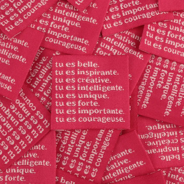 Bohin Tu es belle étiquette à coudre tissée 3,5 cm