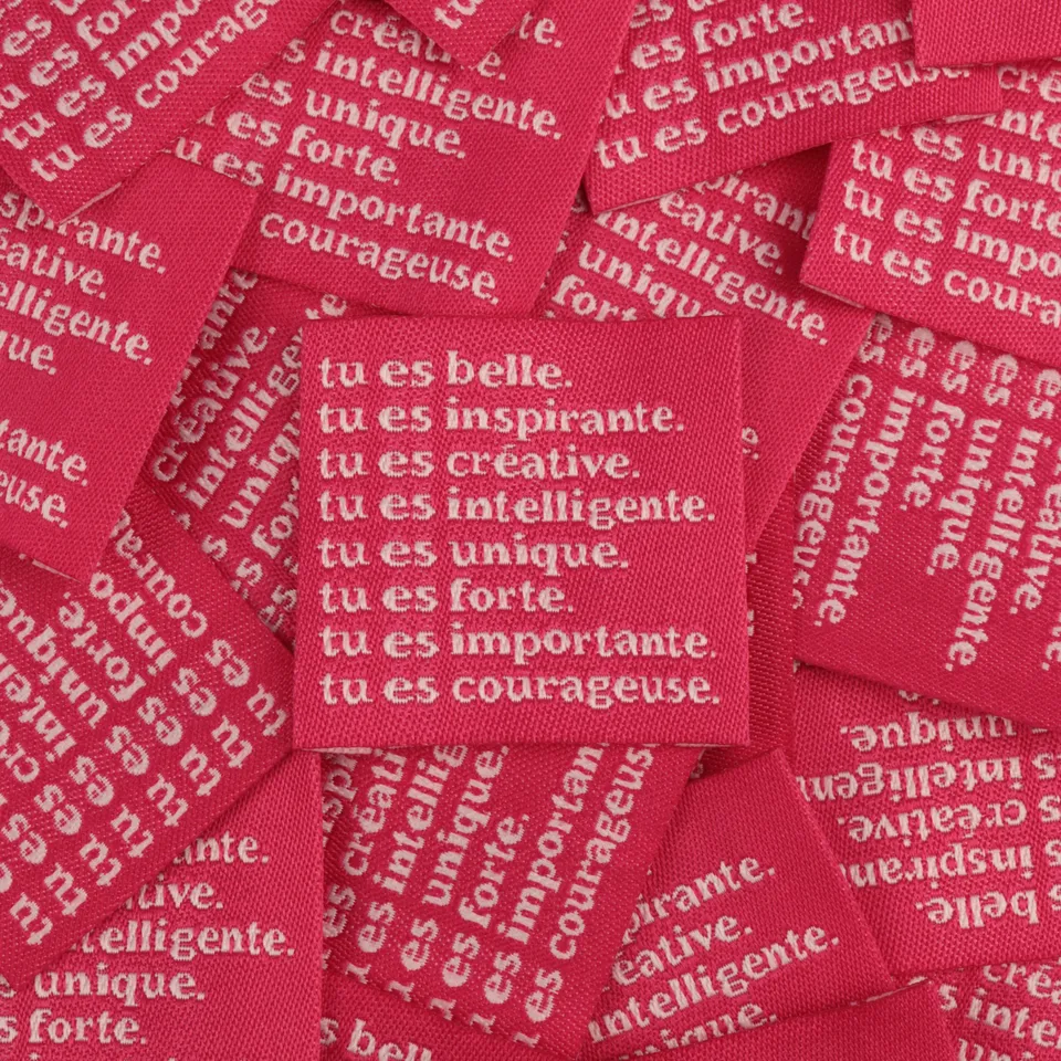 Bohin Tu es belle étiquette à coudre tissée 3,5 cm