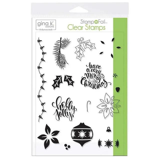 Gina K. Designs StampnFoil tampons Holly Jolly